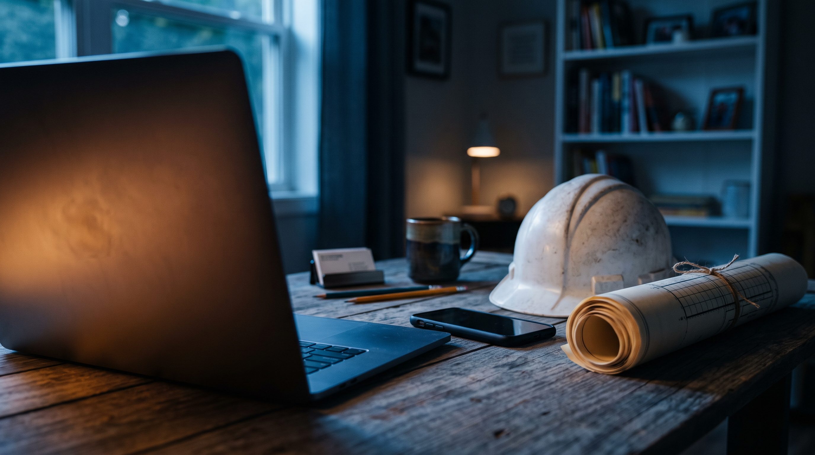 A contractor running a 10-minute audit to check business visibility in ChatGPT on a laptop, testing whether the AI can see and recommend his company.
